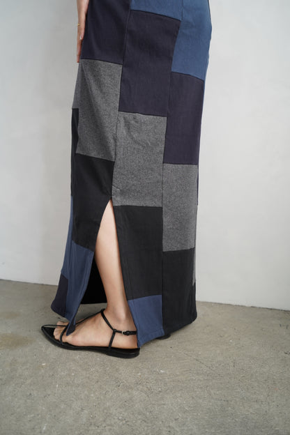 Patchwork Skirt / NAVYBLACK -8月5-10日発送-