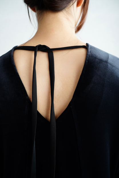 Velour Backopen Dress / BLACK -12月15日発送-