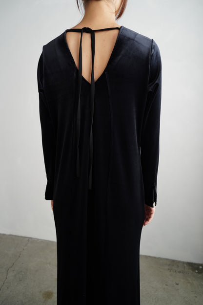 Velour Backopen Dress / BLACK -12月15日発送-
