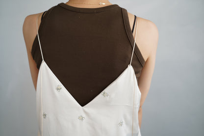 Stitch Flower Cami Dress / OFFWHITE -8月3-7日発送-