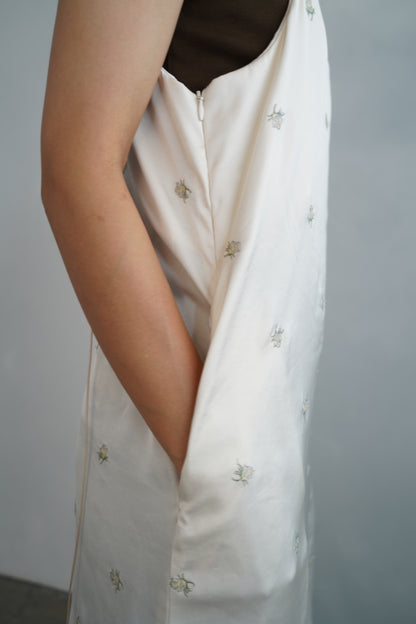 Stitch Flower Cami Dress / OFFWHITE -8月3-7日発送-