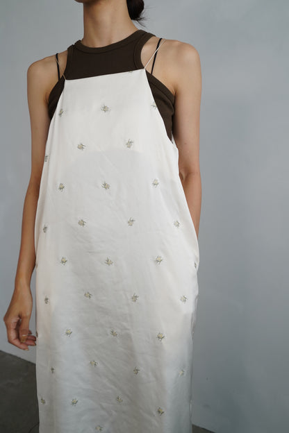 Stitch Flower Cami Dress / OFFWHITE -8月3-7日発送-