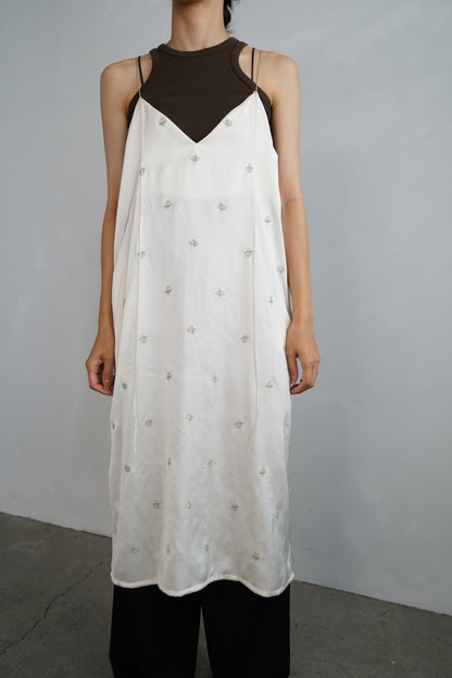 Stitch Flower Cami Dress / OFFWHITE -8月3-7日発送-