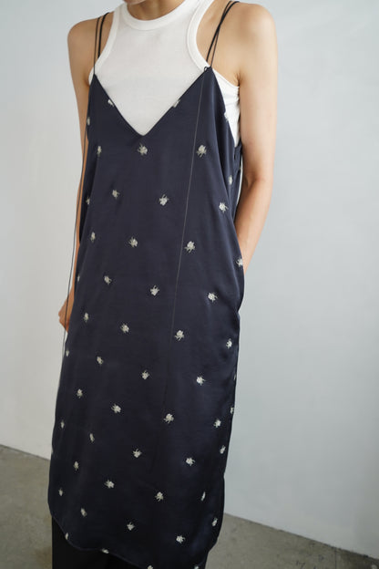 Stitch Flower Cami Dress / NAVY -8月3-7日発送-