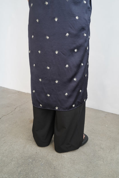 Stitch Flower Cami Dress / NAVY -8月3-7日発送-
