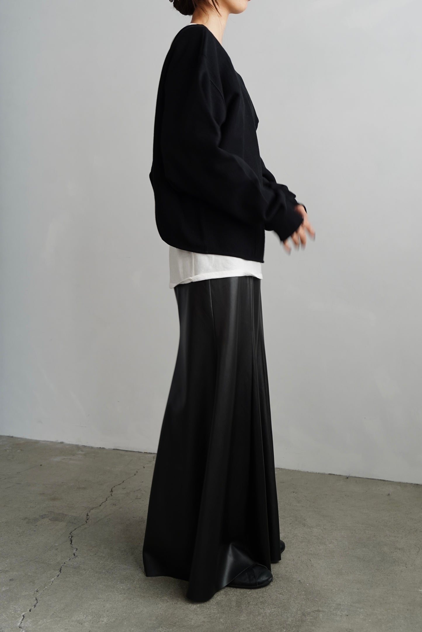 Artileather Draping Skirt / BLACK -12月5日発送-