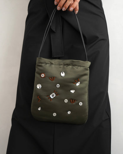 Adorn Satin Bag / KHAKI -8月25日発送-