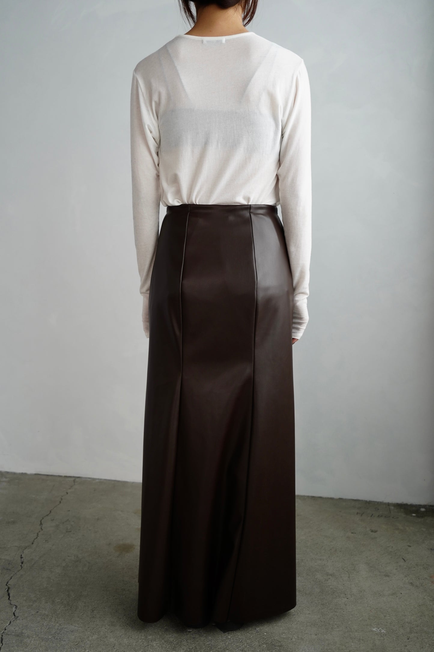 Artileather Draping Skirt / BROWN -12月5日発送-