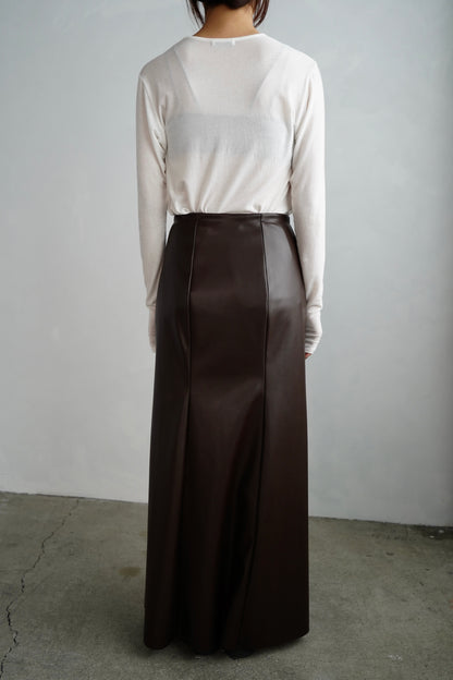 Artileather Draping Skirt / BROWN -12月5日発送-