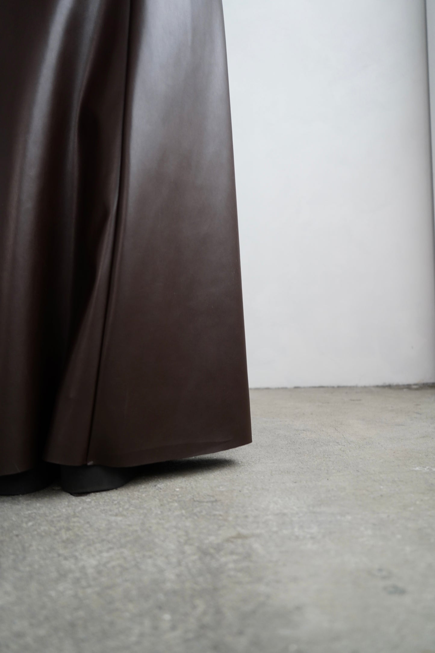 Artileather Draping Skirt / BROWN -12月5日発送-
