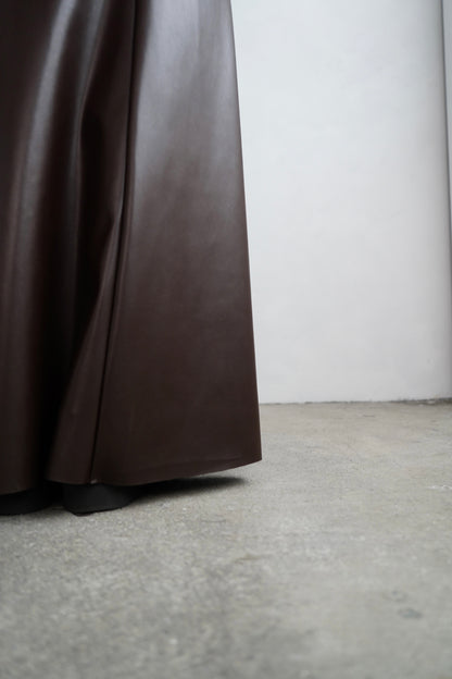 Artileather Draping Skirt / BROWN -12月5日発送-