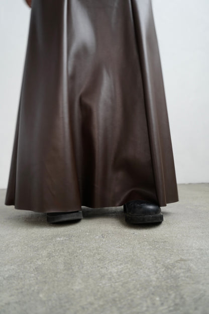 Artileather Draping Skirt / BROWN -12月5日発送-