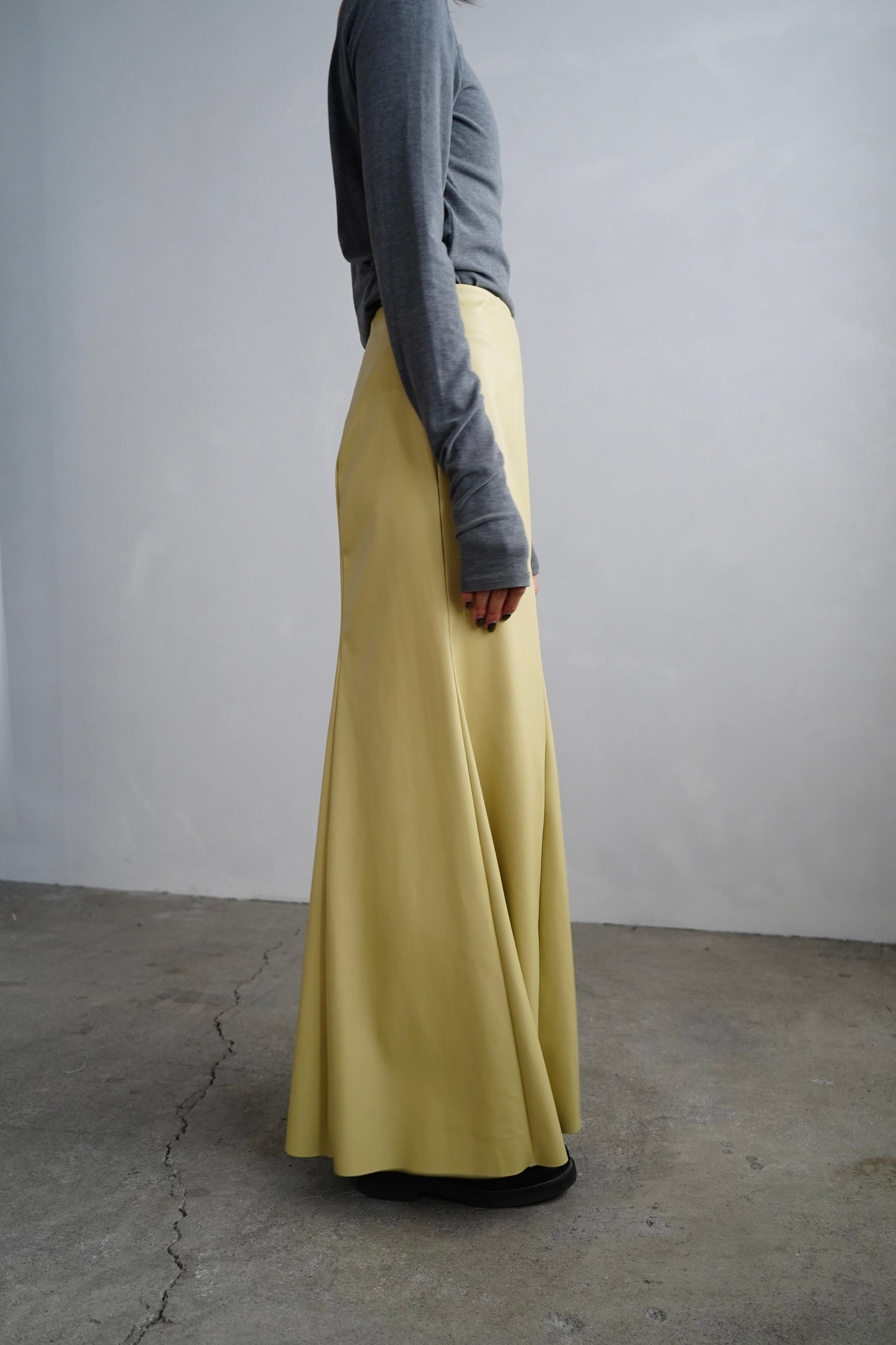 Artileather Draping Skirt / YELLOW -12月5日発送-