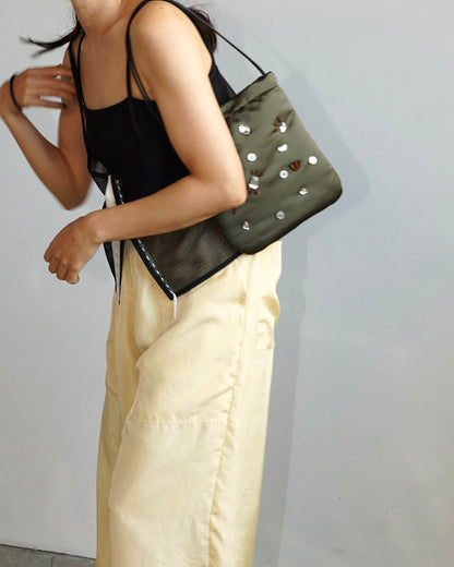 Adorn Satin Bag / KHAKI -8月25日発送-