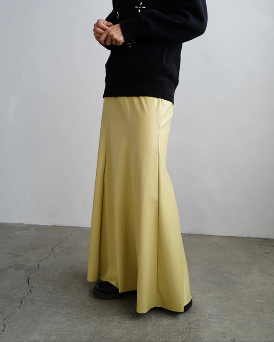 Artileather Draping Skirt / YELLOW -12月5日発送-