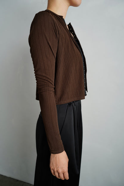 Middle Cardigan / BROWN -9月25日発送-