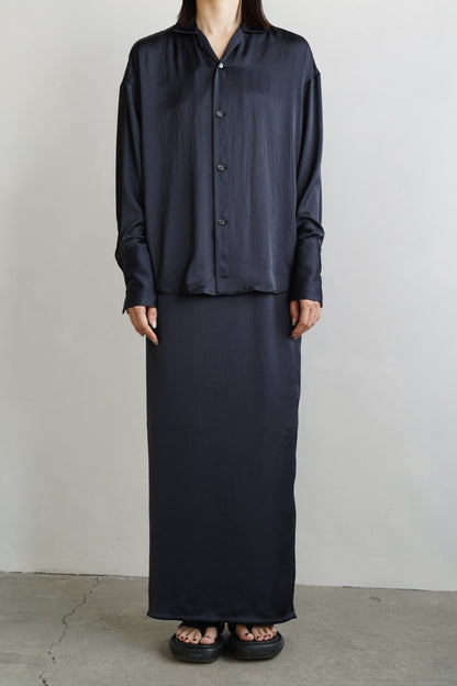 Satin Tight Skirts / NAVY -5月23-28日発送-