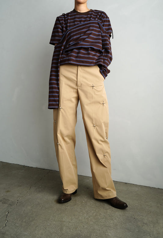 Studs Chino Pants / BEIGE -9月30日発送-