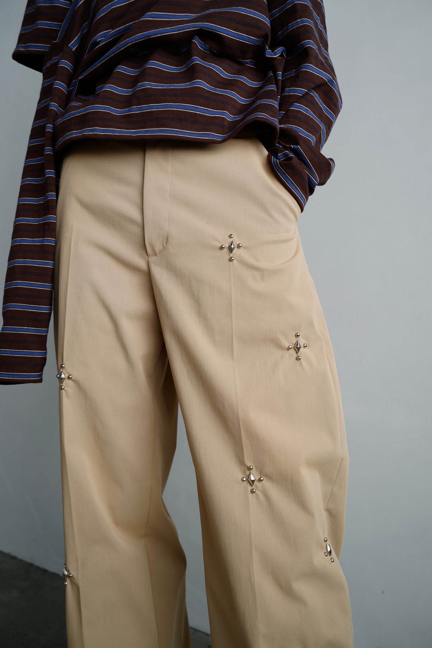 Studs Chino Pants / BEIGE -9月30日発送-