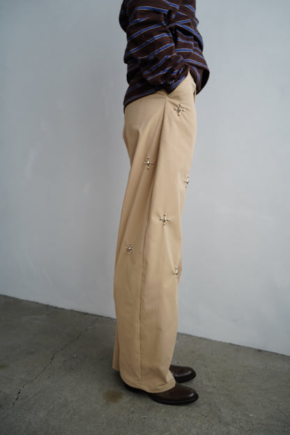 Studs Chino Pants / BEIGE -9月30日発送-