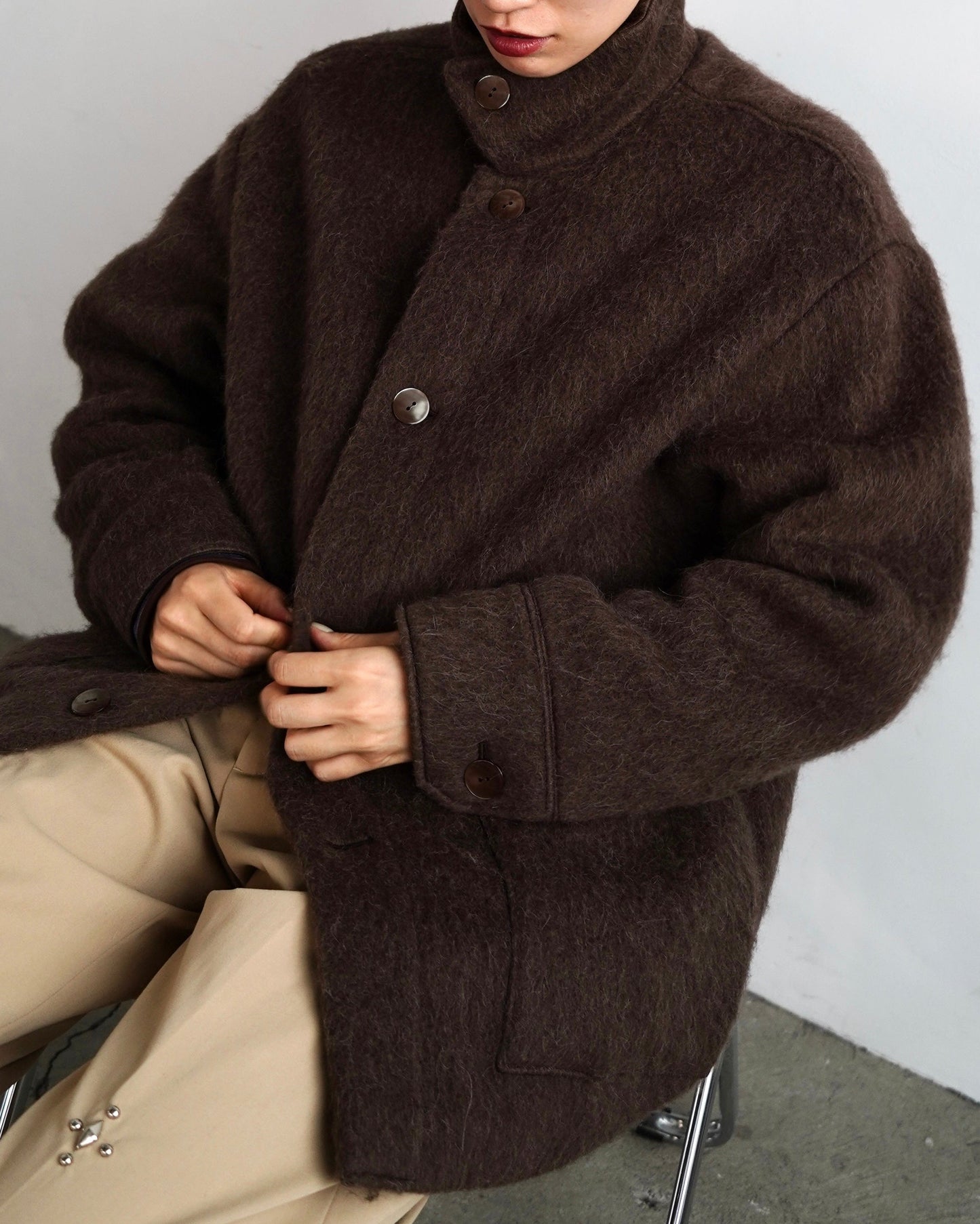 Soft Shaggy Jacket / BROWN -11月上旬発送-