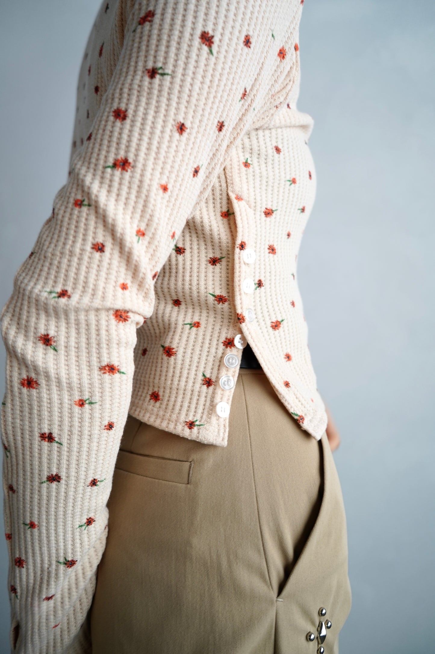 Flower Thermal  Pullover / ORANGE -10月5-10日発送-
