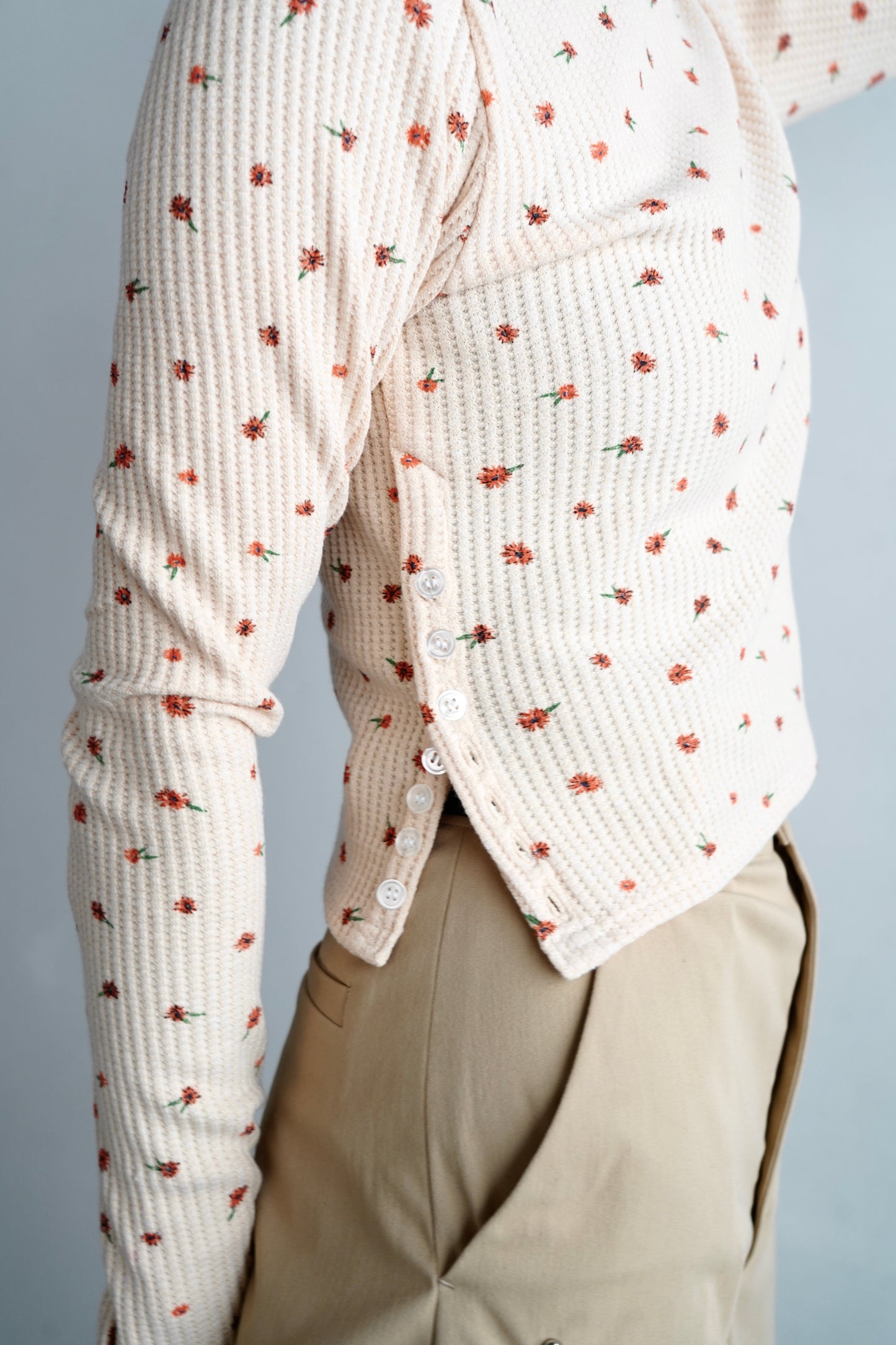 Flower Thermal  Pullover / ORANGE -10月5-10日発送-