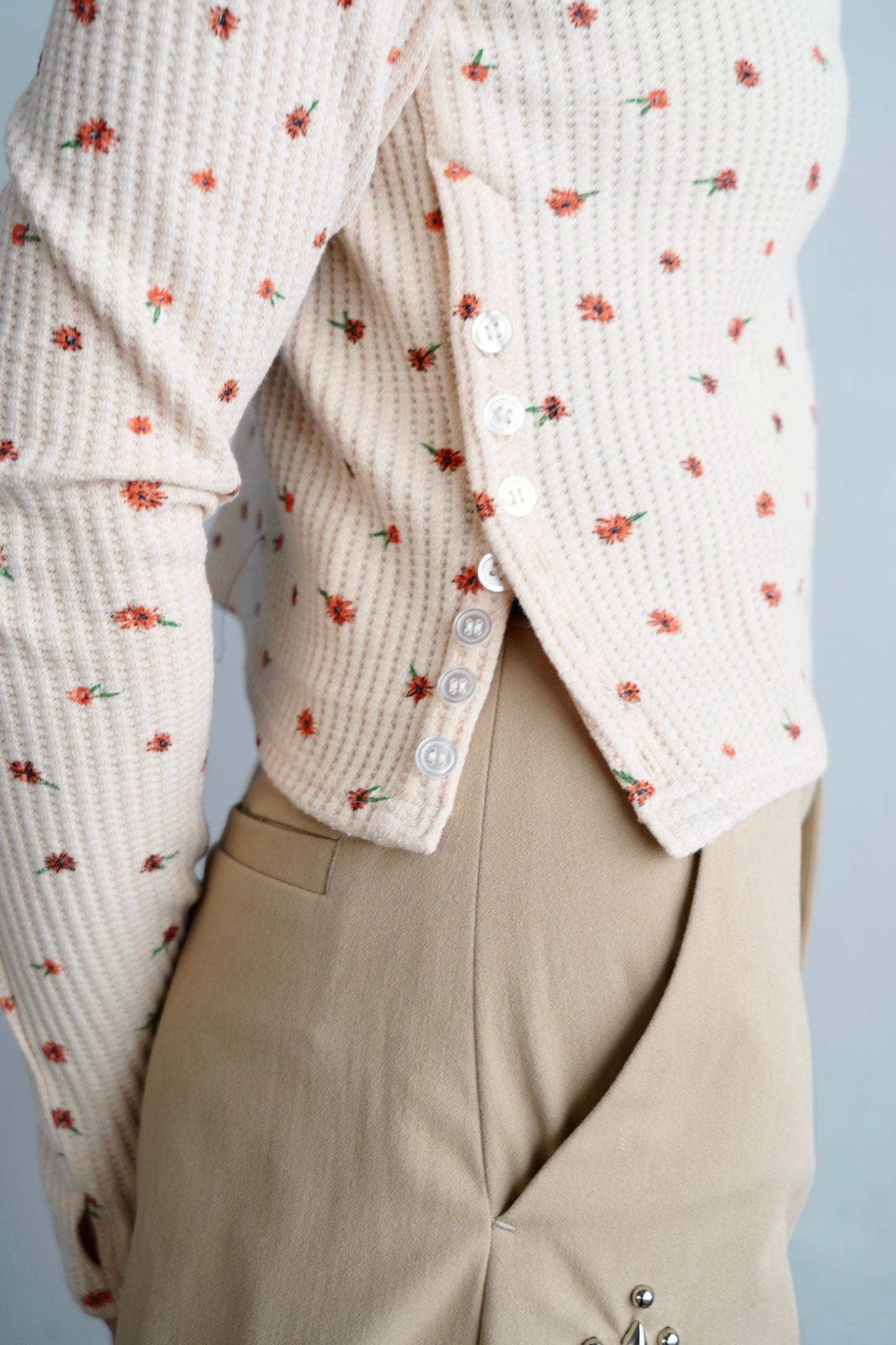 Flower Thermal  Pullover / ORANGE -10月5-10日発送-