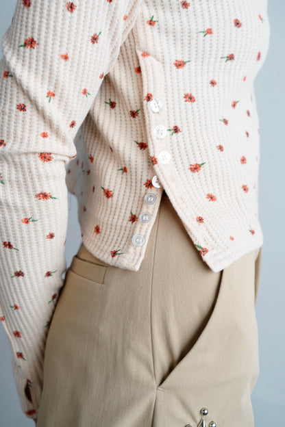 Flower Thermal  Pullover / ORANGE -10月5-10日発送-