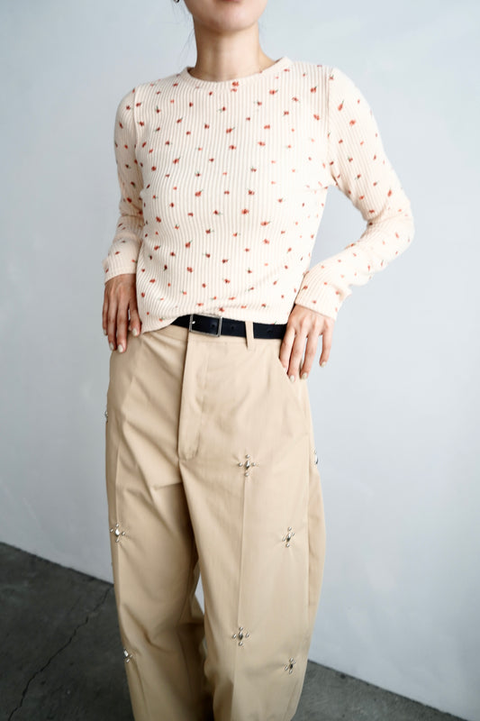 Flower Thermal  Pullover / ORANGE -10月5-10日発送-