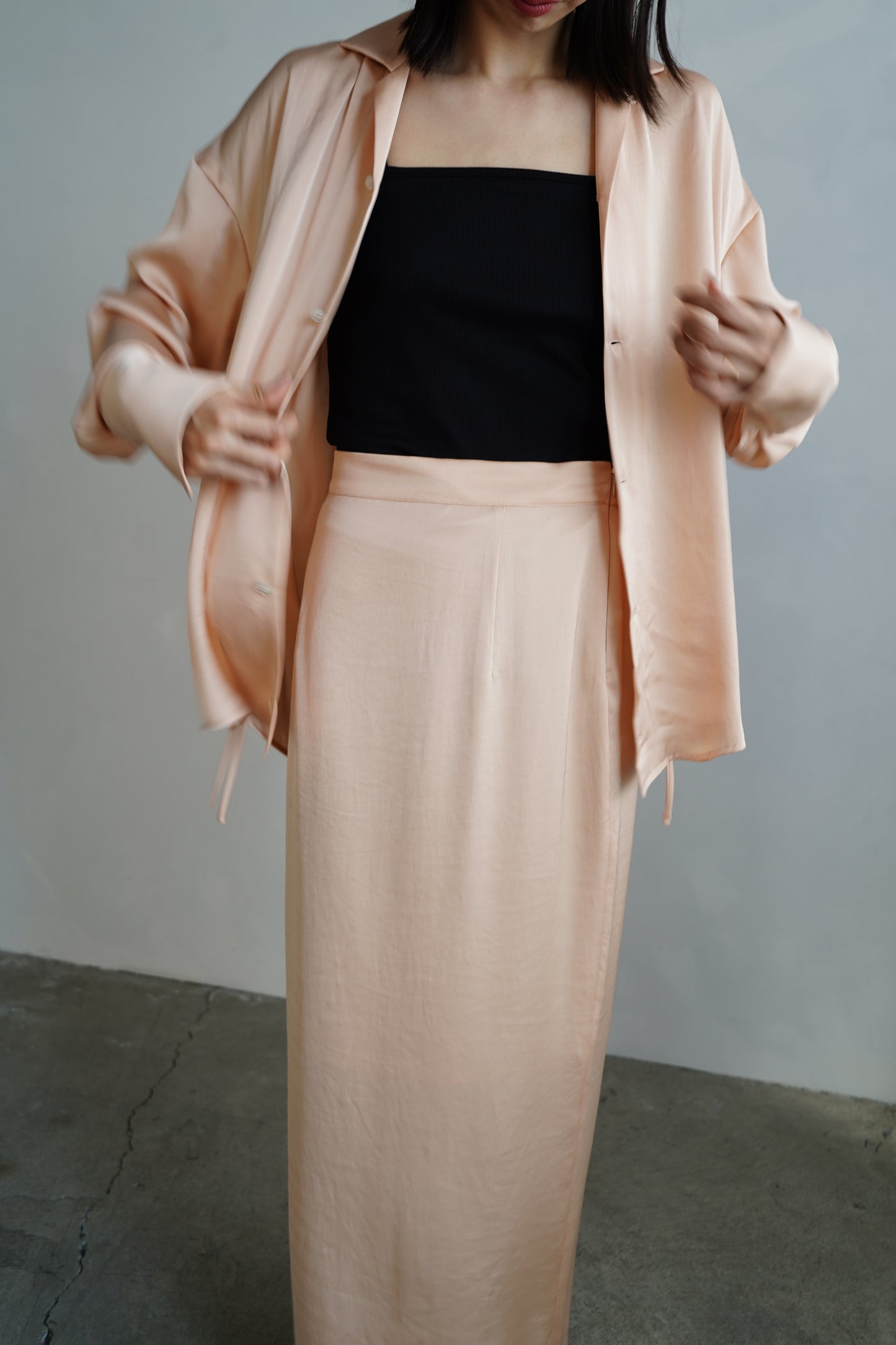 Satin Tight Skirts / SALMON -5月23-28日発送-