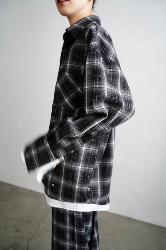 Overlay Check Shirt / GRAY -10月13-16日発送-