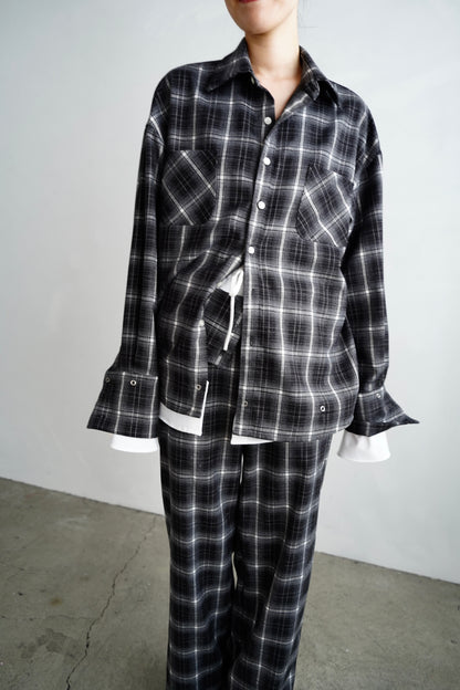 Overlay Check Shirt / GRAY -10月13-16日発送-