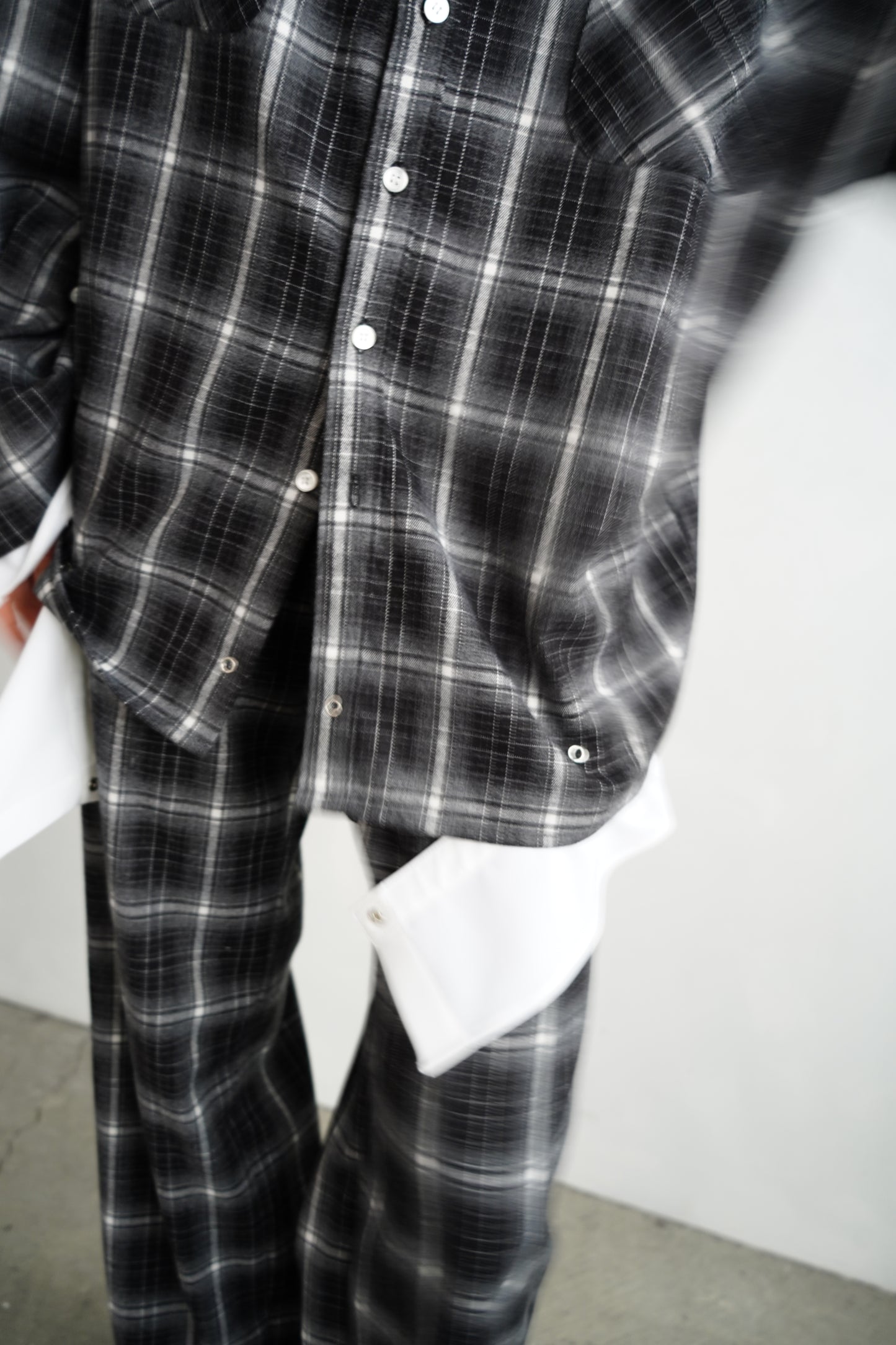 Overlay Check Shirt / GRAY -10月13-16日発送-