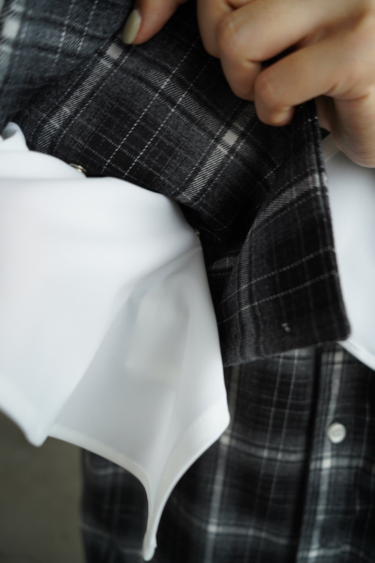 Overlay Check Shirt / GRAY -10月13-16日発送-