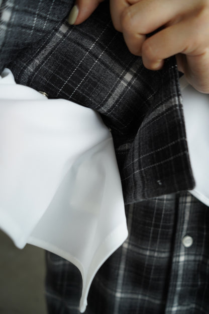 Overlay Check Shirt / GRAY -10月13-16日発送-