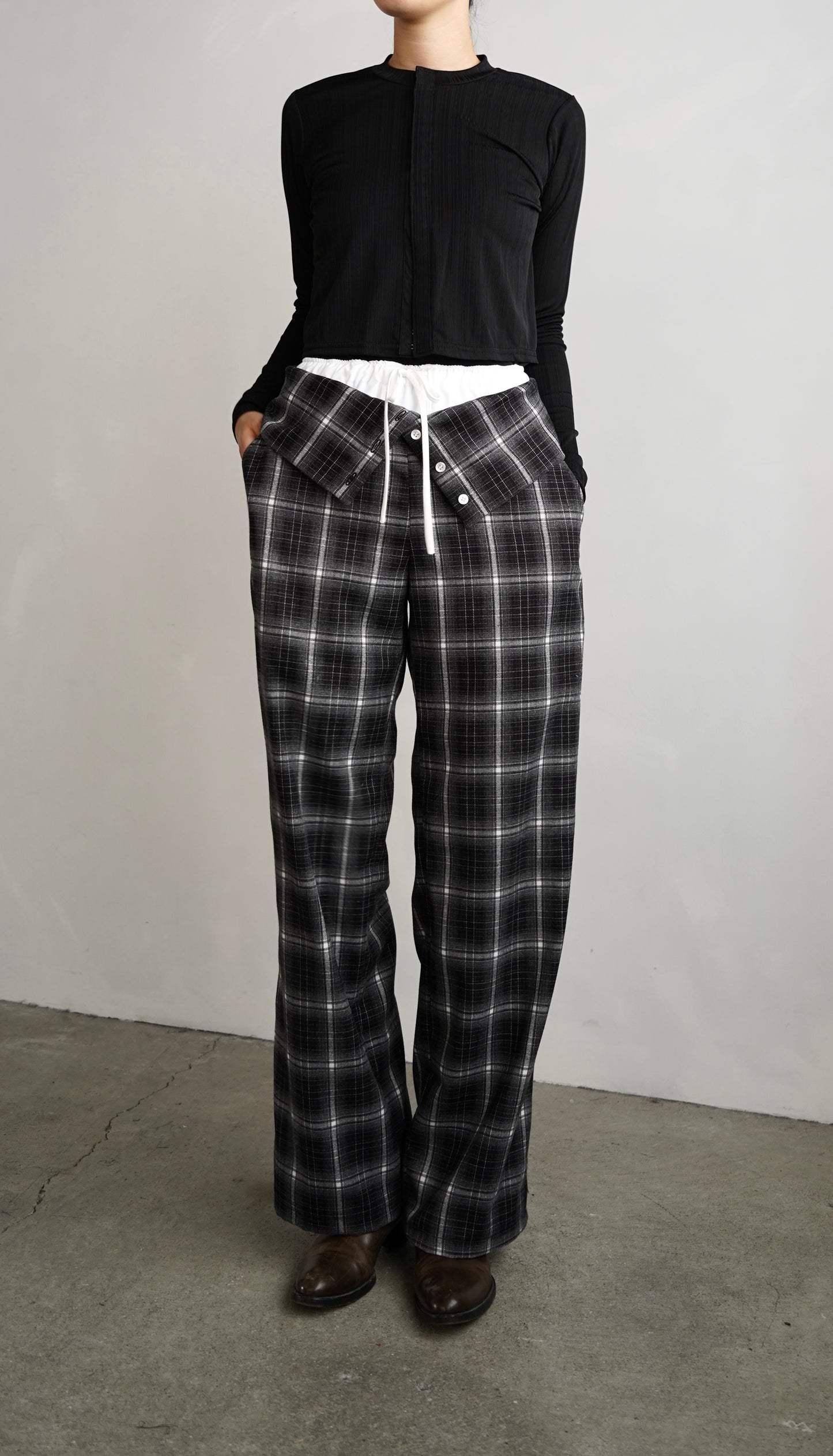 Overlay Check Pants / GRAY -10月13-16日発送-