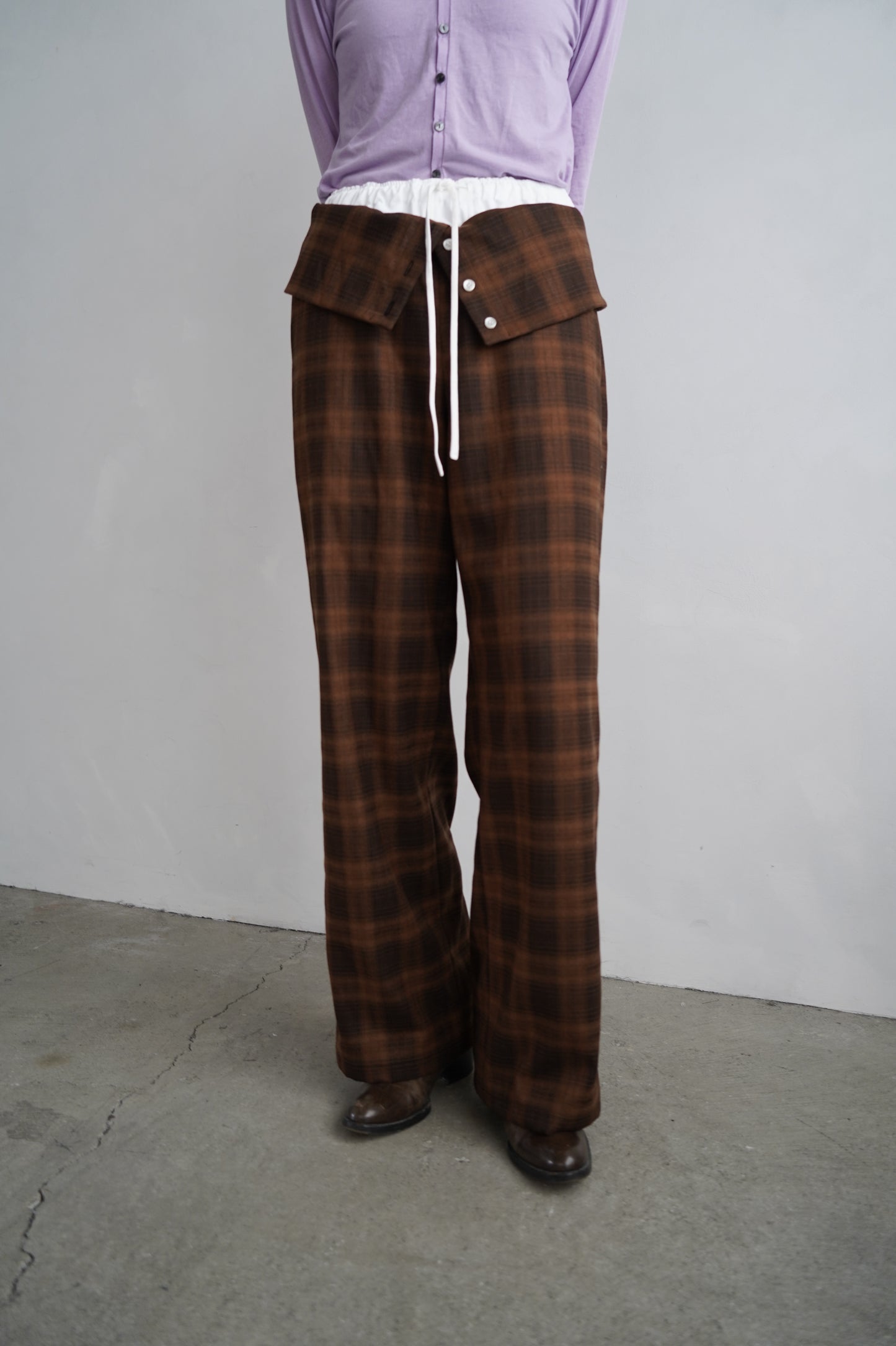 Overlay Check Pants / BROWN -10月13-16日発送-
