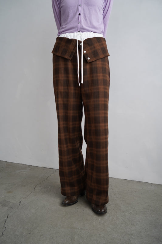 Overlay Check Pants / BROWN -10月13-16日発送-