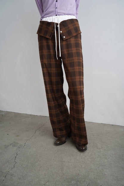 Overlay Check Pants / BROWN -10月13-16日発送-