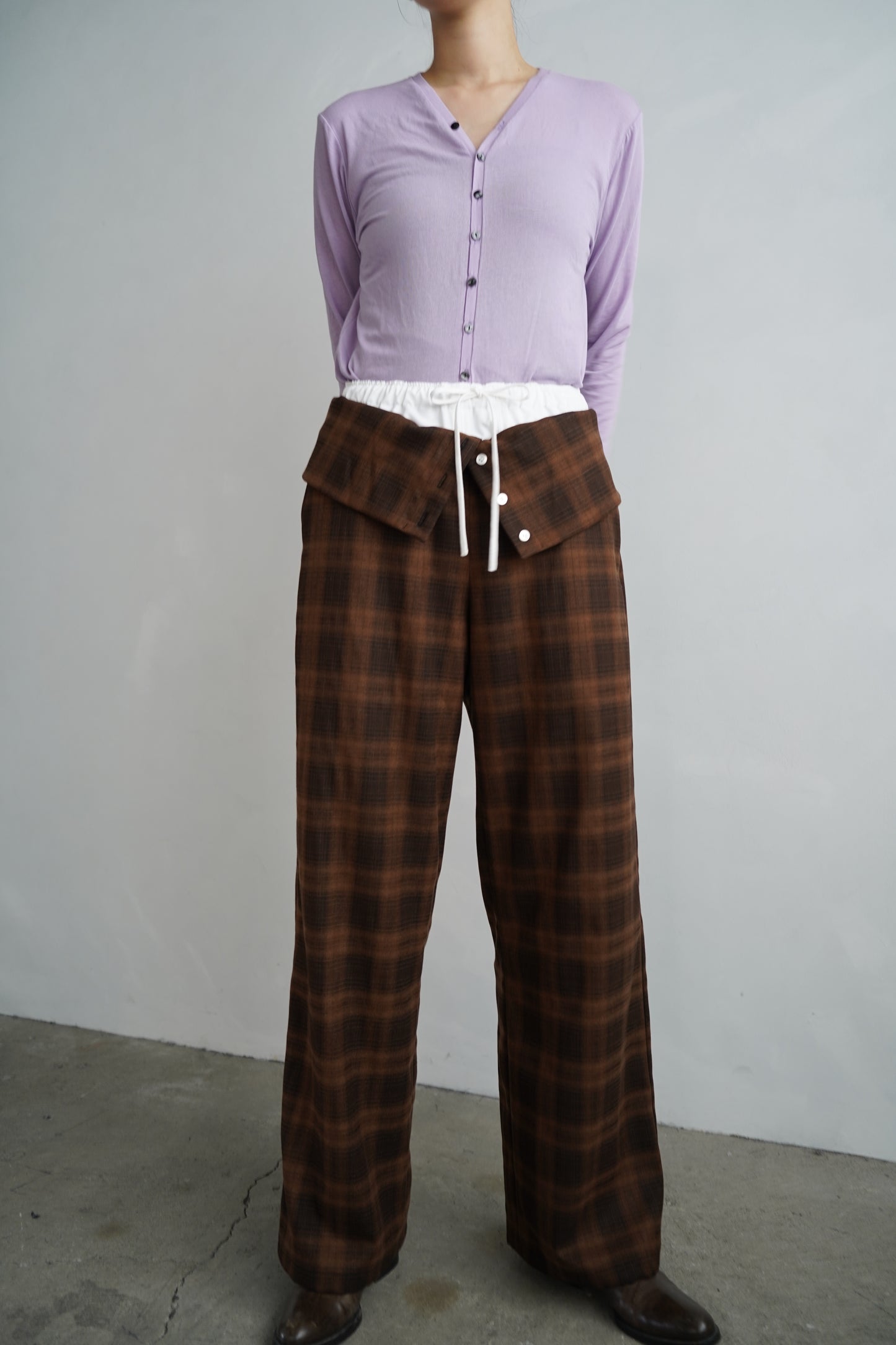Overlay Check Pants / BROWN -10月13-16日発送-