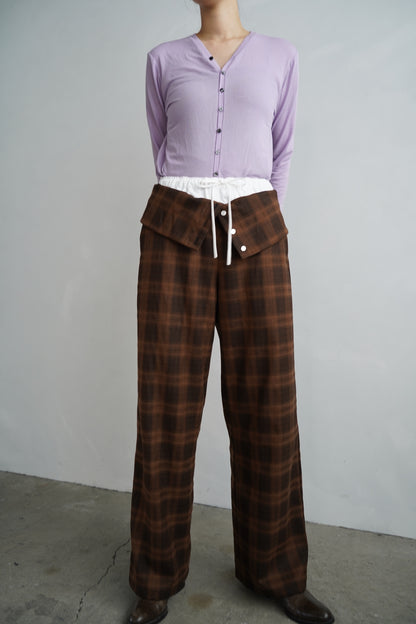 Overlay Check Pants / BROWN -10月13-16日発送-