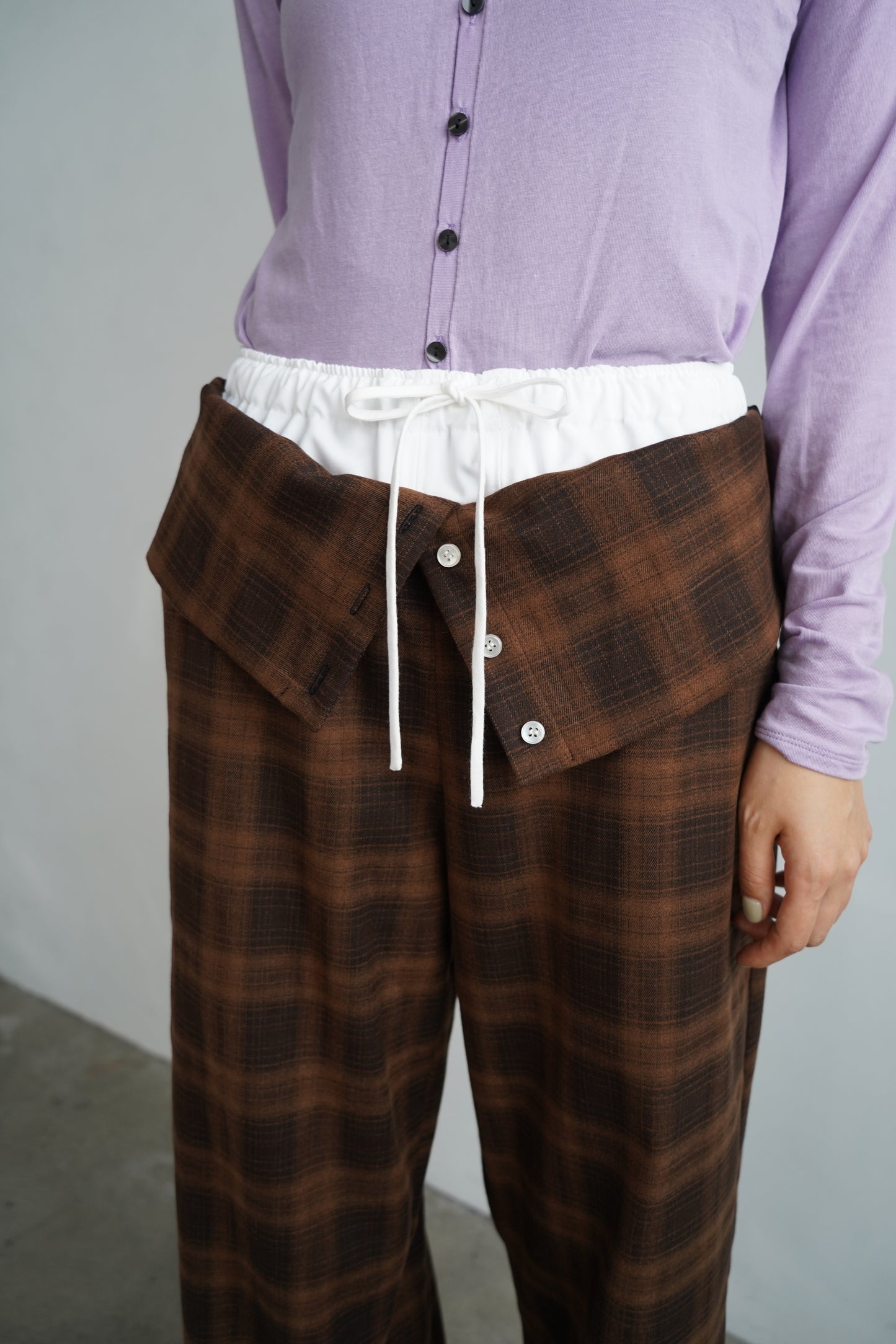 Overlay Check Pants / BROWN -10月13-16日発送-