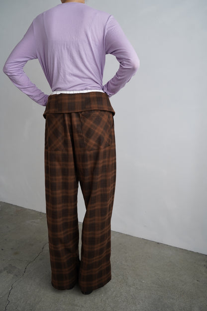 Overlay Check Pants / BROWN -10月13-16日発送-