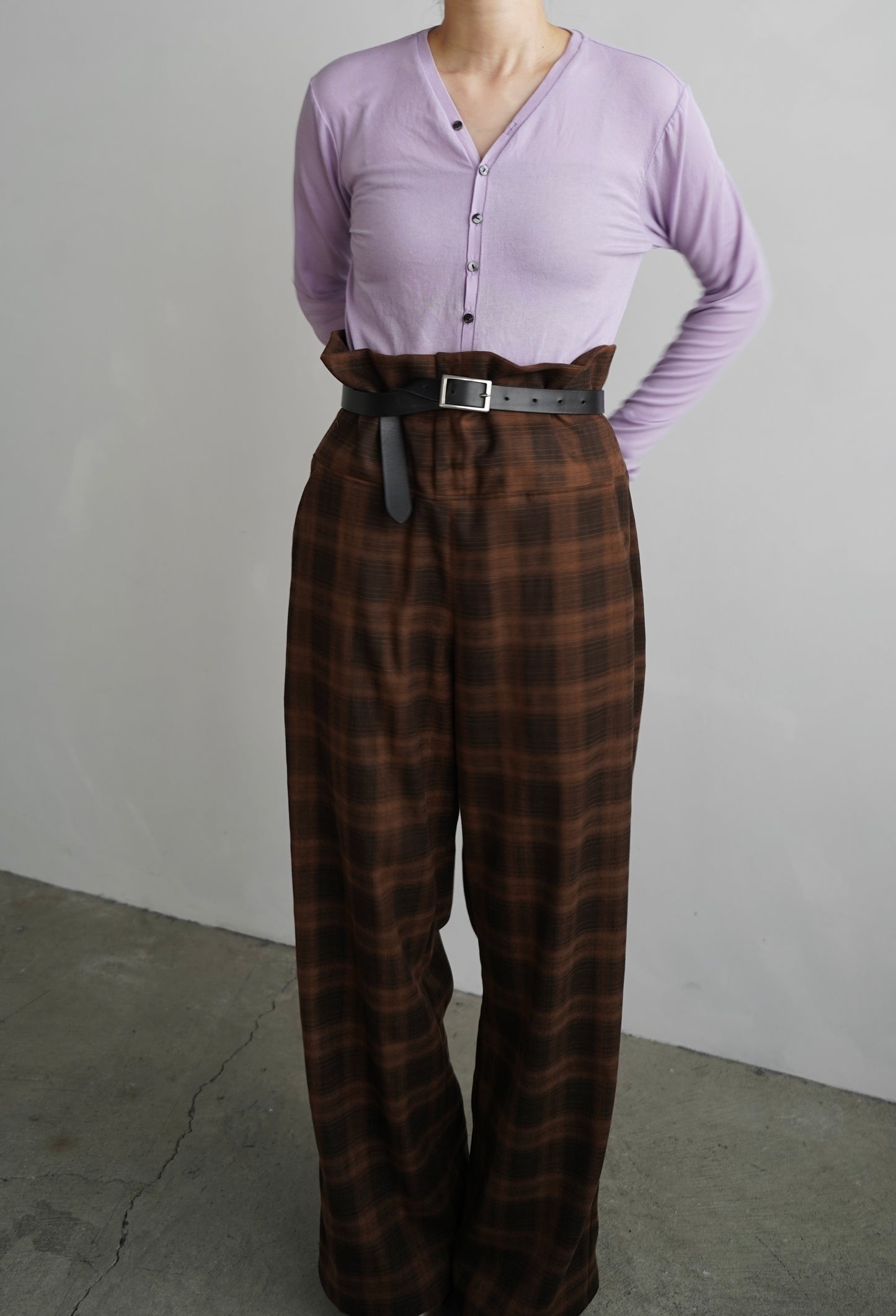 Overlay Check Pants / BROWN -10月13-16日発送-