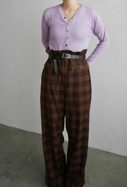 Overlay Check Pants / BROWN -10月13-16日発送-