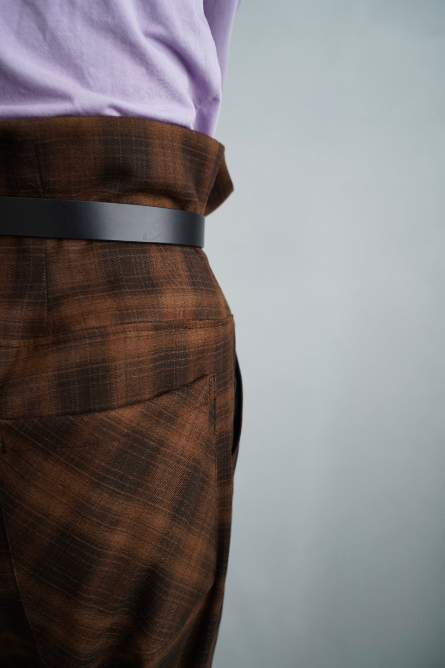 Overlay Check Pants / BROWN -10月13-16日発送-