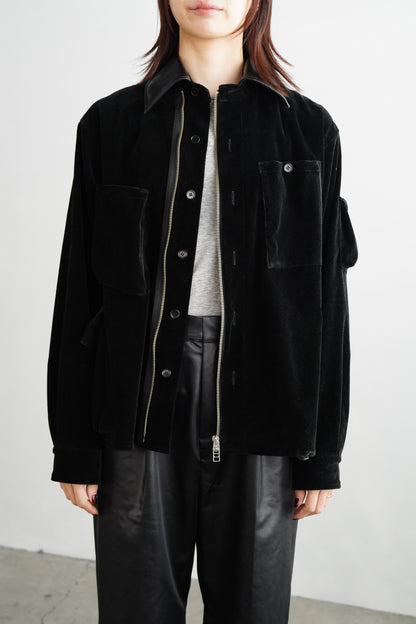 Corduroy Shirt Jacket / BLACK