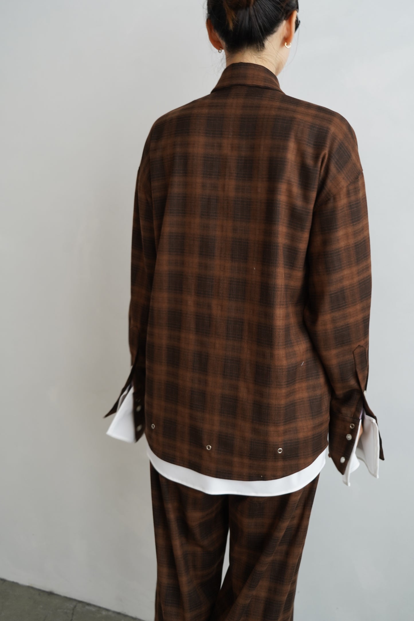 Overlay Check Shirt / BROWN -10月13-16日発送-