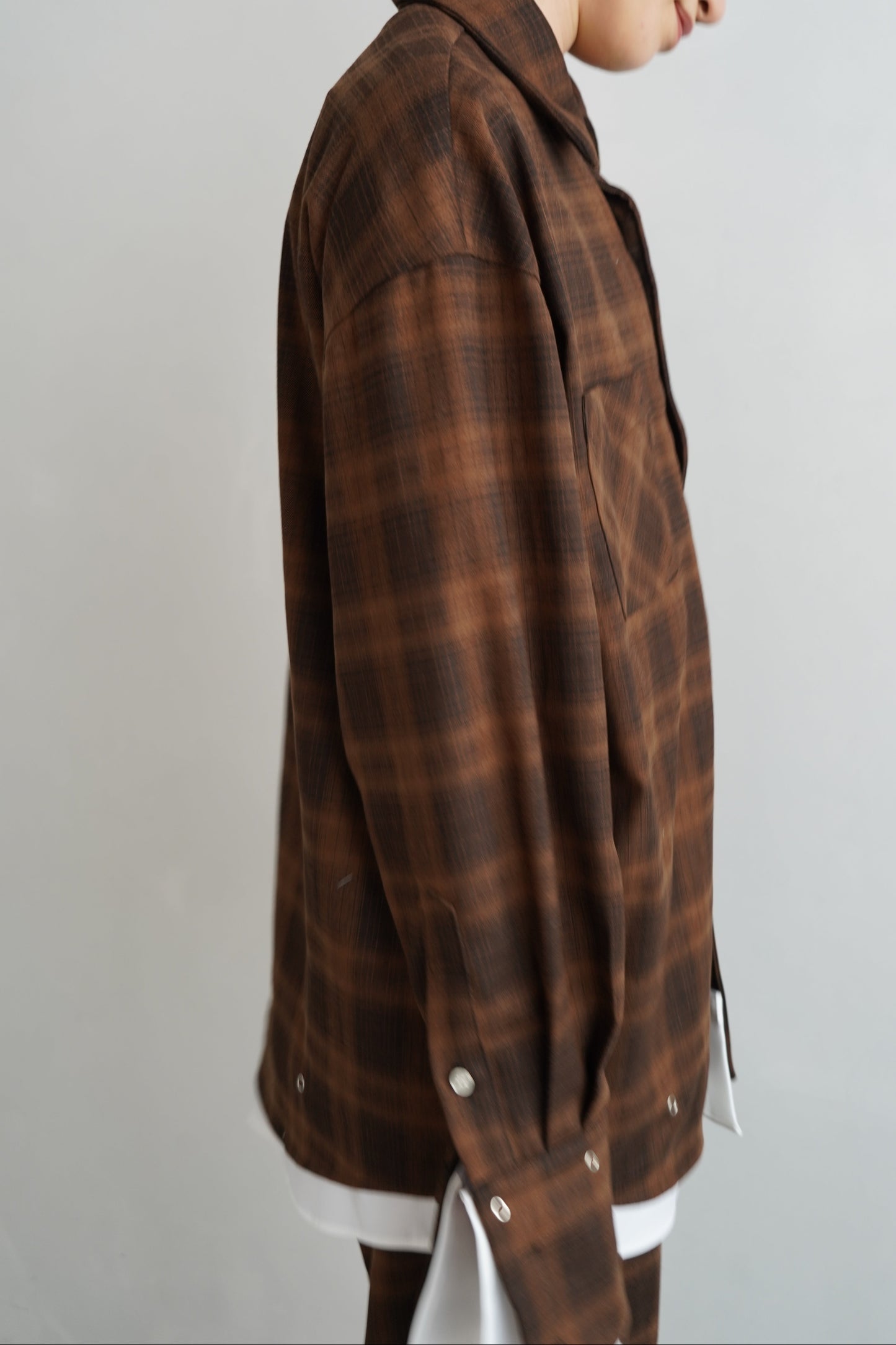 Overlay Check Shirt / BROWN -10月13-16日発送-